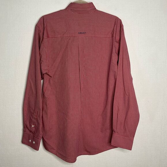 Ariat Western Shirt Men’s SP Red Wrinkle Free Gingham Preppy Fishing Gorpcore - Picture 7 of 9